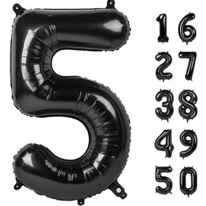 40 Inch Large Black Number 5 Balloons Foil Balloons 15th 25th 35th 50th 55th Giant Number Balloons for Men Women Birthday Party Anniversary Celebration Decorations