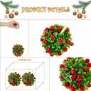 WILLBOND 2 Pieces Christmas Mistletoe Hanging Ornaments 5 Inches Mistletoe Kissing Ball Artificial Door Decor Pendants Green Leaves Red Berries Ornament Ball for Christmas Home and Party Supplies