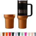 2 x Silicone Metallic Glitter Boot for Stanley 40oz Quencher H2.0 FlowState Tumbler & Adventure Tumbler (Bronze)