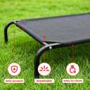 Outdoor Raised Dog Cot Bed for Large Dogs, Large Breathable Elevated Cooling Dog Beds, Off Ground Training Pet Hammock Bed with Anti-Slip Base, 41"x25", Black