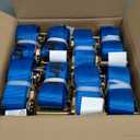 US Cargo Control E Track Straps 2" x 20' (8-Pack), 4,400 LBS Break Strength, Blue Heavy Duty E Track Ratchet Straps with 4' Fixed End and Spring E-Fittings, Logistic Tiedowns for Box Trucks, Vans