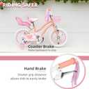 Glerc Petal Girls Bike for Ages 2-9, Kids Bike with Training Wheels, Basket & Streamers, Princess Style Kids Bicycle, for Girls, 14 Inch
