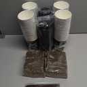 LITOPAK 100 Pack 12 oz Paper Coffee Cups for Hot Chocolate Drinks, Black Disposable Coffee Cups with Lids, Sleeves and Stirring Sticks for Parties, Picnic, Travel, and Events