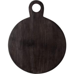 Bloomingville Round Acacia Wood Cheese and Cutting Board with Circle Handle, Black (18.8"L x 14.3"W)