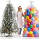 2 Pcs 98.4 x 59 Inches Large Balloon Bags for Transport, Christmas Tree Disposal and Storage Bag, Clear Balloon Drop Bag, Giant Carrying Storage Bags for Wedding Birthday Party Supplies