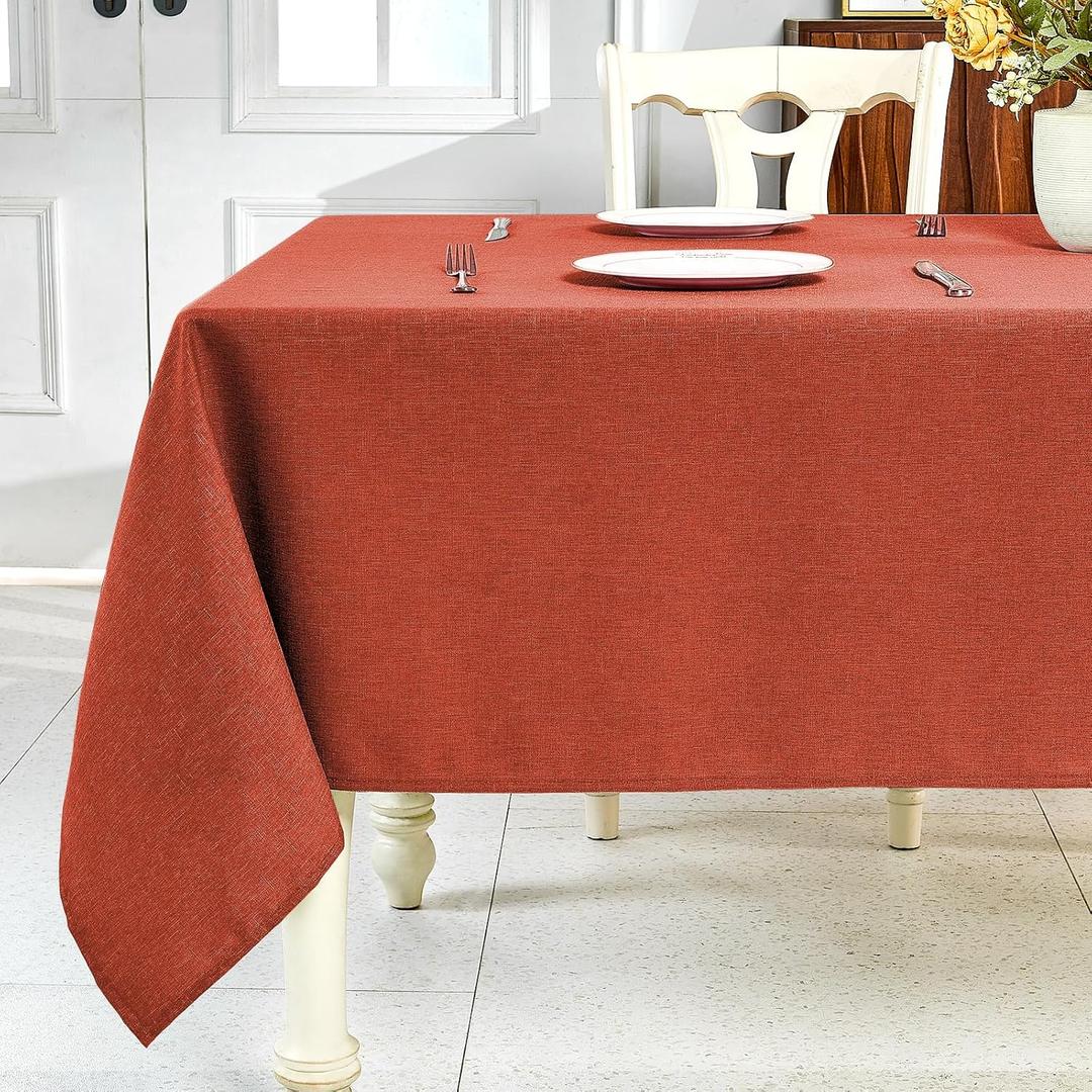IVAPUPU Fall Tablecloth Rectangle Linen Table Cloth Rectangle Table Waterproof Fabric Tablecloths Rectangular Wrinkle Free Wipeable Dining Cover for Thanksgiving Decor, 60 x 120 Inch (Maple Red)