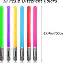 12Pcs Inflatable Light Saber Sword Party Balloons, Light Saber Sword Stick Balloon Set for Costume Fancy Dress Party Favors Halloween Party Supplies Balloons Photo Booth Props (6 Colors)