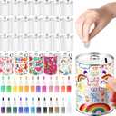 Tandefio 24 Pcs DIY Coin Piggy Bank Metal Money Piggy Bank Saving Box Operation with 24 Acrylic Paint Markers Craft for Creative Gift Boys Girls Birthday Party Supplies (White)