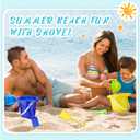 Didaey 7.5 Inch Beach Buckets and Shovels Plastic Sand Pails Castle Building Sand Shovel for Boys and Girls Summer Beach Toys Party Favors (48 Set), 7.5 x 8 x 4.5 inches