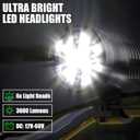 Motorcycle Driving Lights 12-60V 40W 3600LM LED Fog Lights for ATV UTV Bike Car Truck Boat Forklift Waterproof LED Spotlights with 6 Light Beads High Low Strobe Beam Switch Universal (Black 2)