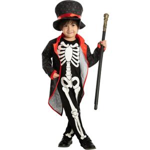 Spooktacular Creations Glow in the Dark Skeleton Costume Toddler, Halloween Toddler Skeleton Costume for Kids (Toddler (3-4yr))