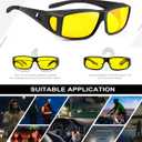 Night-Vision-Driving-Glasses Men Women Over-the-Glasses: Anti Glare Polarized Wrap-Around Night Vision Glasses