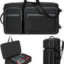 DJ Case with Wheels Compatible with DDJ FLX10/1000/1000SRT/REV7/REV5/SCLIVE 4,DJ Controller Case for Pioneer DJ Equipment,DJ Controller Bag with Multi-pocket for DJ Accessories,Soft DJ Backpack