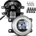 LED Lens Fog Light with Halo Ring Angel Eye DRL Replacement for Mitsubishi 10-19 Outlander Sport, 13-19 Mirage G4 Attrage Sedan, 06-11 Endeavor, 06-12 Eclipse, 06-14 Pajero IV, 10-15 RVR ASX