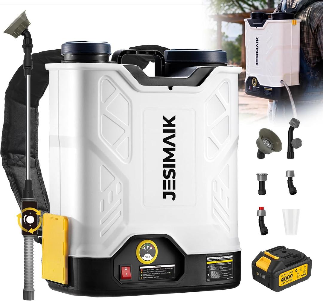 JESIMAIK 4.8 Gal Backpack Sprayer Battery Powered with 4.0Ah Battery