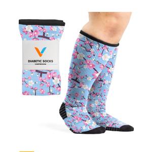 Viasox Compression Socks for Women and Men, Knee High Socks 12-15 mmhg Circulation Support for Flight, Travel, Daily