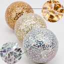 Decoration Mosaic Glass Ball 3.35 Inch Orbs Centerpiece Crack Sphere Balls 3pcs Rose Gold Silver Mix Color Bowls Fillers Home Office Table Christmas Ornament