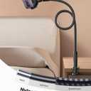 Lamicall Gooseneck Phone Holder Bed - [Nylon Braided] Flexible Arm, 38inch Overall Length, 360 Adjustable Clamp Clip, Overhead Cell Phone Mount Stand for Bed, Desk, 4-7 Cellphone, Gifts