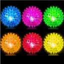 Bouncy Light Up Ball for Kids - LED Flashing Spiky Sensory Toys for Kids with Autism Stress Balls for Toddlers 1-3 Light Up Toys Fidget Toys Sensory Balls Glow in The Dark for Party Favors Gifts