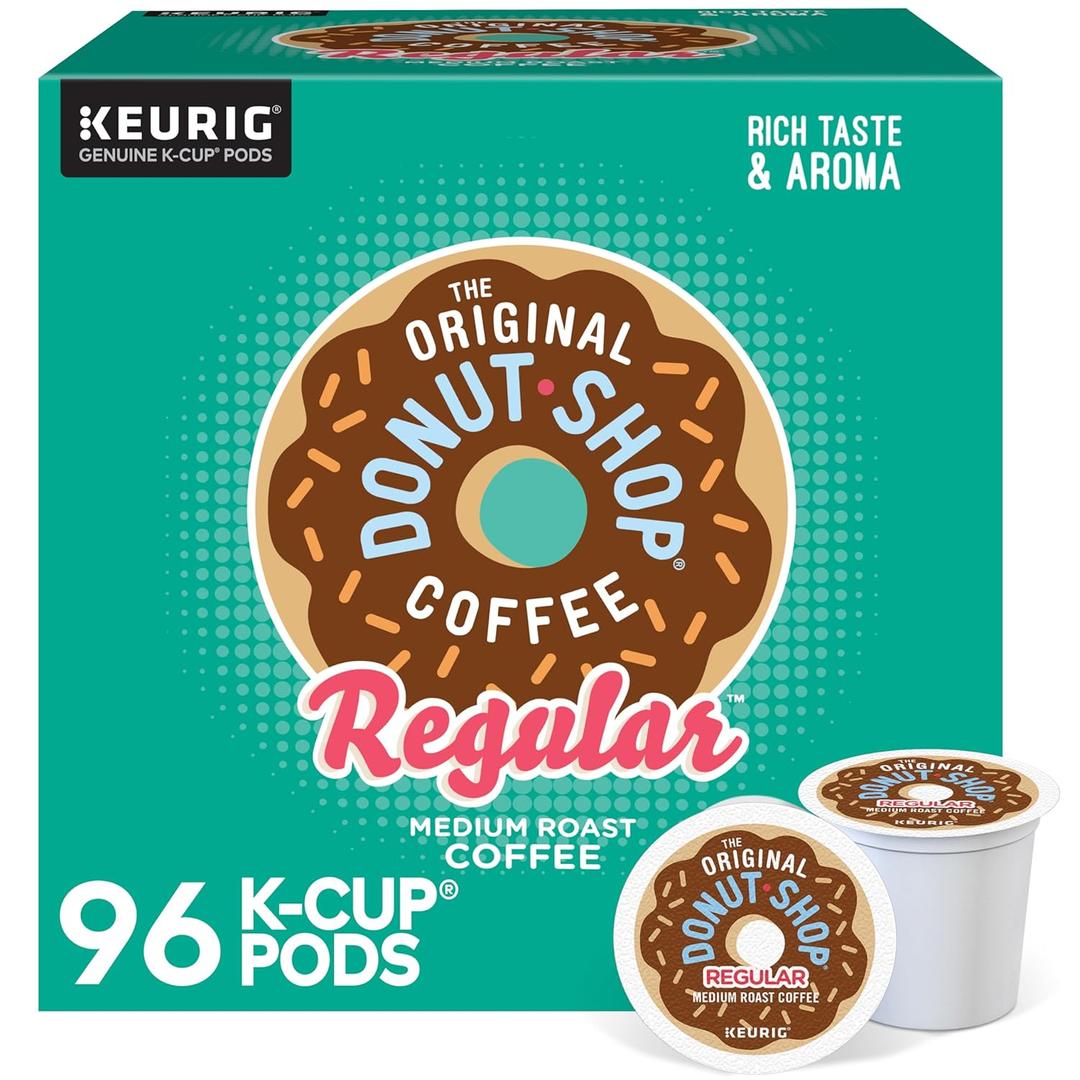 The Original Donut Shop Regular, Single-Serve Keurig K-Cup Pods, Medium Roast Coffee Pods, 96 Count (EXP 08/07/28)