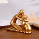 Dog Dad Gifts for Men, Cute Figurines Statue,Unique Mini Shelf Decor for The Home,Room,Bathroom,Office,Lovely Decorations for Dogs Lover (Gold)