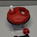 Cambom Manual Food Chopper Vegetable Chopper Hand Food Processor, Mixer, Blender, Whipper, Egg White Separator, Mincer, Grinder, Dicer with Clear Container 1200ml BPA Free Strong (Red)