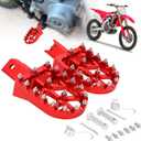 AnXin Foot Pegs Motorcycle Universal CNC Footpeg for CRF XR CR 50 70 80 100-125cc CT200U Mini Bike SSR Apollo RFZ TaoTao Lifan Kayo Coolster Pit Bike - Red