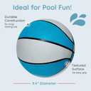 Botabee Official Size Pool Basketball - 9.4" Diameter, Size 7 Waterproof Basket Ball - Textured Grip for in-Water or Outdoor Play - Compatible with Pool Basketball Hoops - White and Blue