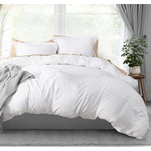 Utopia Bedding Duvet Cover Queen Size - 3 Piece with Zipper Closure - 1 Comforter Cover 90X90 Inches & 2 Pillow Shams 20X26 Inches (White) Comforter Not Included
