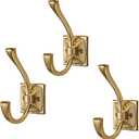 3 Pack Heavy-Duty Bathroom Kitchen Wardrobe Towel Robe Hook Simple Modern Home Champagne Bronze Hook Suitable for Hanging Keys, Bags, Clothes, Towels, Hats, etc