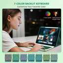 Keyboard Case for iPad 10th / A16 11th Generation 2022/2025-7 Colors Backlit Keyboard Cover and Mouse (Dark Green)