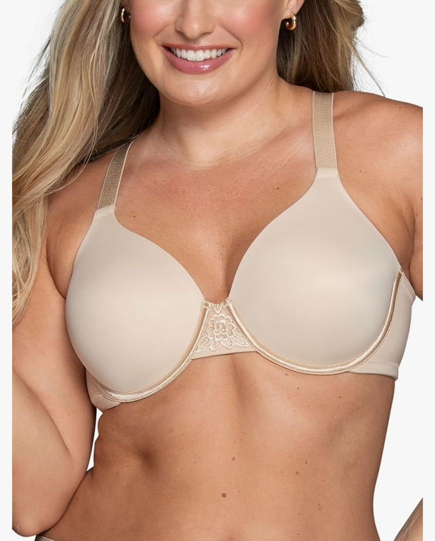 Vanity Fair Women's Full Figure Beauty Back Smoothing Bra, 4 Way Stretch Fabric, Lightly Lined Cups up to H, size 46DDD