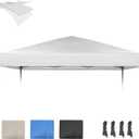 10×10 Canopy Replacement Top, Pop Up Canopy Replacement Tent Cover for Straight Leg Frame, Waterproof Canopy Top Cover for Garden Patio Camping (Top Only)(Grayish White)