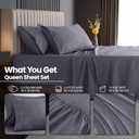 Utopia Bedding Queen Size Extra Deep Pocket Sheet Set Fits Mattresses Up to 21 inches Cooling, Soft & Breathable Oeko-Tex 4 Piece Bed Sheets (Grey)