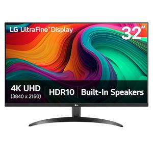 LG 32UR500K-B Ultrafine 32-inch 4K UHD (3840x2160) Computer Monitor HDR10 Built-in Speaker x2 OnScreen Control Reader Mode Flicker Safe Borderless Design HDMIx2 DisplayPort Black