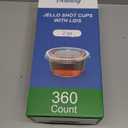 360 Set 2 oz Jello Shot Cups with Lids, Sturdy & Food Safe Disposable Plastic Portion Condiment Dipping Sauce Cups, Small Containers for Salad Dressing