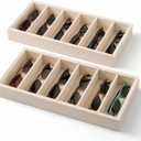 2 Pack Velvet Sunglasses Organizer Trays 12 Slots Stackable Sunglass Holder for Women, Sunglasses Storage Tray for Jewelry Box, Watches Accessories,Beige