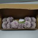 10Pcs Artificial Fake Flower Plants Silk Chrysanthemum Ball Hydrangea Arrangements Wedding Bouquets Decor Home Kitchen Garden Party Table Floral Centerpieces DIY (Grey Purple)