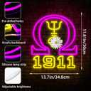 Omega Fraternity Neon Sign for Wall Decor Dimmable 1911 Greek Letters LED Light Sign for Club Dorm Psi Phi Fraternity Decor for Man Cave Party Birthday Gifts for Men Size 13.7 * 11.8in(FMCP148)