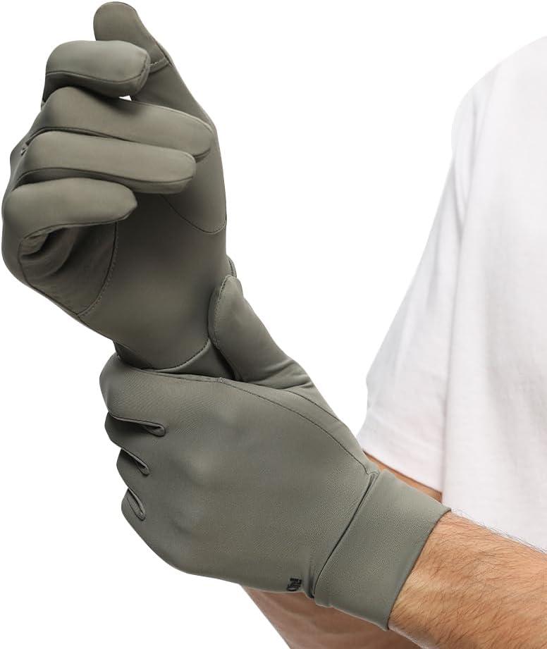 Men Women Cycling Gloves Touchscreen Full Finger Sun UV Protection UPF 50+ Summer Gloves for Driving Fishing SMM5M085T (Green)