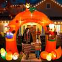 Alupssuc 11FT Inflatable Turkey Archway Thanksgiving Decorations Outdoor with Built-in LEDs Lights, Blow Up Turkey, Squirrel and Harvest Fruits for Outside/Indoor Xmas,Yard,Garden,Party,Holiday Decor