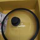 OEC Vented Splatter Guard Microwave Glass Cover for Food with Easy-Grip Handle, 11.7 inch Diameter, 100% Food Grade Tempered Glass & BPA Free Silicone Rim with Steam Vent, Dishwasher Safe (Black)