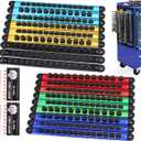 18-Piece Magnetic Socket Holder Organizer Set (Holds 240 Sockets), Heavy Duty 1/2, 3/8, 1/4-Inch Socket Racks Premium Quality Socket-Clip Rail Holder Aluminum Sockets Rack Kit for Tool Box Drawer