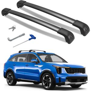 300lbs Roof Rack Cross Bars Compatible with Kia Sorento and Sorento Hybrid 2021-2026 with Flush Rails, Heavy Duty Lockable Aluminum Roof Rails Crossbars Cargo Bars Rooftop Carrier Luggage