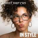 IBOANN Oversized Blue Light Glasses for Woman, Funky Fashion Glasses With Preppy Look, Reduce Screen Fatigue Computer Glasses