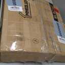 MMEOLUOOK Large End Table Farmhouse Side Table Industrial Style Sofa Table Metal X Accent Wood Coffee Table NightStand with Storage Shelf for Living Room Bedroom Oak Grey MLBZ16Z