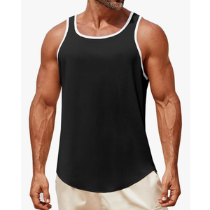 Runcati Mens Sleeveless Tank Tops Workout Muscle Gym Knitted Shirt Athletic Bodybuilding Slim Fit Ribbed T Shirts, XL
