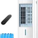 Portable Air Conditioners, 3-IN-1 Evaporative Air Cooler w/ 4 Ice Packs, 3L Water Tank, 7H Timer for Auto-Off, Swamp Coolers Portable Ac with 70 Oscillation,for Room Bedroom Office, White