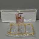 FSyueyun 2-Tier Bathroom Countertop Organizer, Tool-Less Premium Plastic Makeup Organizer - Bathroom Tray for Perfume, Skincare, Cosmetics on Dresser, or Bedroom(White and Gold)