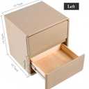 Solid Wood Nightstand with 2 Drawers, Premium Side Table with Microfibre Leather Wrap, Minimalist Bedside Table Bedside Furniture, Left and Right Options Nightstand(Khaki(Left),Large)